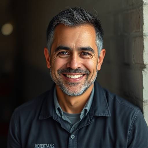 Foto de Roberto Santos, gestor de produäão da Móveis Estrela Guia, sorrindo