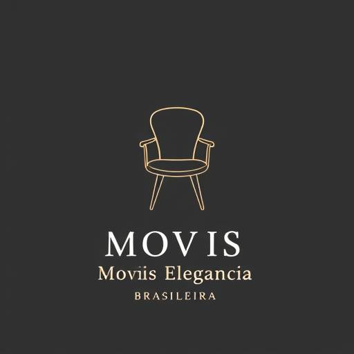 Logotipo da Moveis Elegância Brasileira: Uma cadeira estilizada com o nome da empresa abaixo