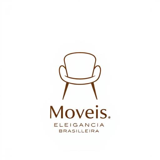 Logotipo da Moveis Elegância Brasileira: Uma cadeira estilizada com o nome da empresa abaixo
